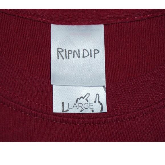 RIPNDIP Lord Nermal Maroon Pocket Long Sleeve Tee – Size Large - Picture 3 of 4